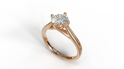 3D render of a Rose gold solitaire ring with a natural diamond,
featuring an elegant and luxurious design. Perfect for jewelry, engagement, wedding, or fashion.
