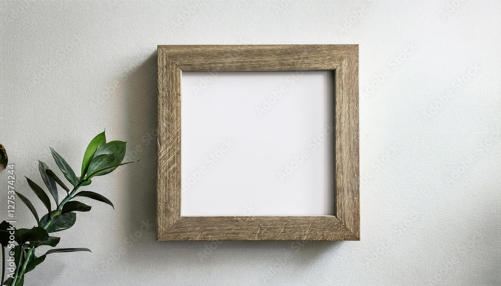 Aufkleber elegant white square frame empty canvas ready for artwork or print presentation on minimalist backdr