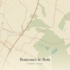 Obraz premium Vintage map of Boncourt-le-Bois, France.
