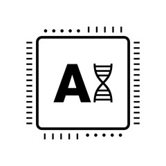 AI chip with DNA symbol, artificial intelligence processor  with DNA icon biotechnology concept