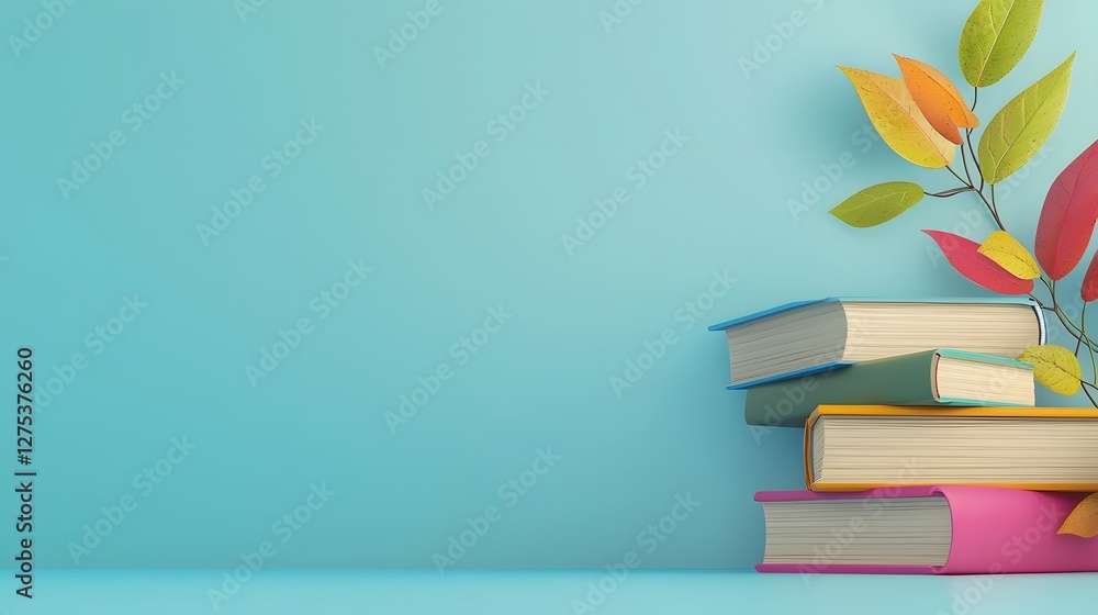 Aufkleber minimalist and elegant background featuring subtle book outlines soft bokeh effects and a calming co