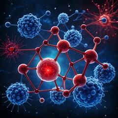 Microscopic View of Cells and Molecular Bonds