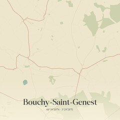 Obraz premium Vintage map of Bouchy-Saint-Genest, France.