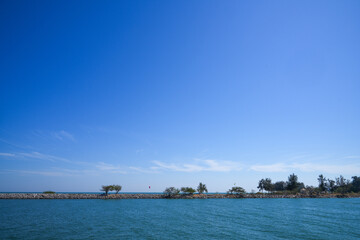 Obraz premium View of Chao Sam Phraya Beach, Pran Buri District, Prachuap Khiri Khan Province, Thailand, taken on 29 Dec 2023.