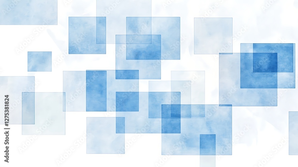 Poster a modern abstract background featuring transparent squares and soft colors