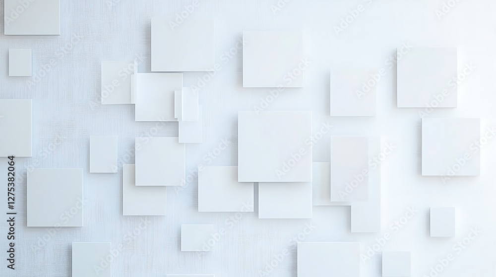 Poster a modern abstract background featuring transparent squares and soft colors