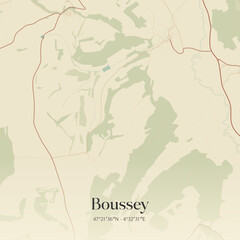 Obraz premium Vintage map of Boussey, France.