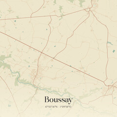 Fototapeta premium Vintage map of Boussay, France.