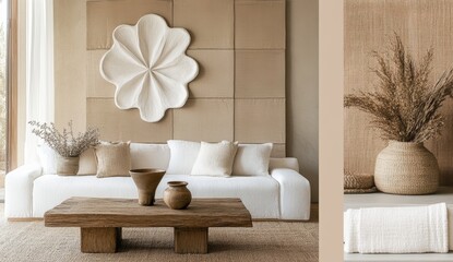 Modern minimalist living room neutral decor