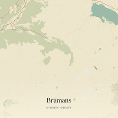 Obraz premium Vintage map of Bramans, France.
