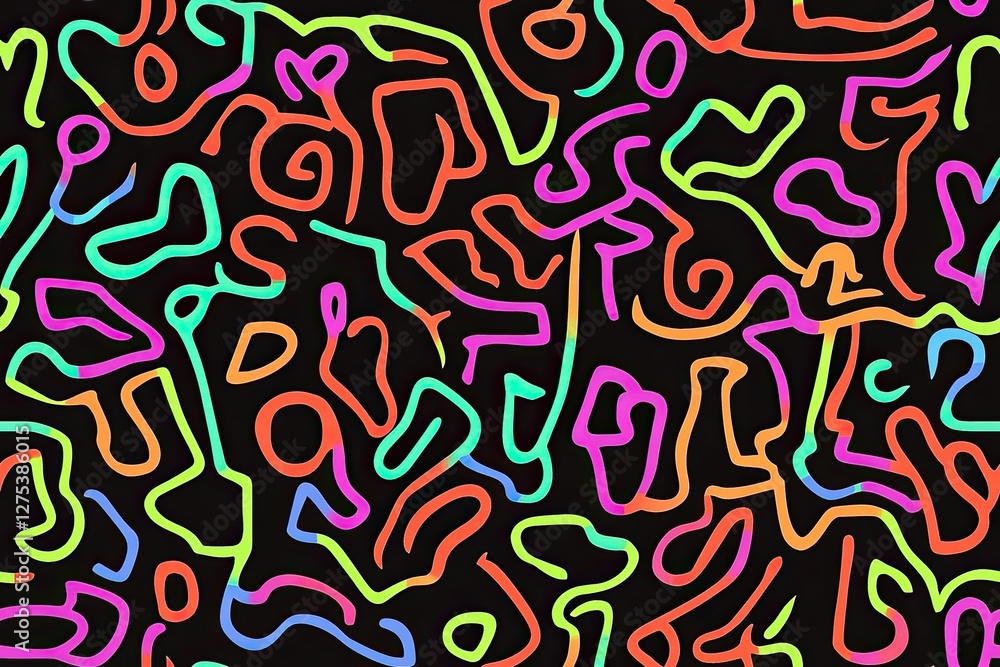 Poster abstract colorful lines create a vibrant pattern, showcasing creativity and artistic expression in m