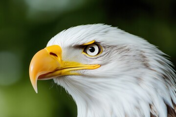 Obraz premium Majestic eagle with piercing gaze showcases vibrant feathers and