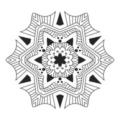 Geometric and Floral Zentangle Mandala Pattern Art