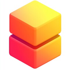 Fototapeta premium Two vibrant cubes, gradient colors, stacked.