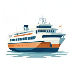 Fototapeta premium an AI Image Generator, Illustration of a Passenger Ferry