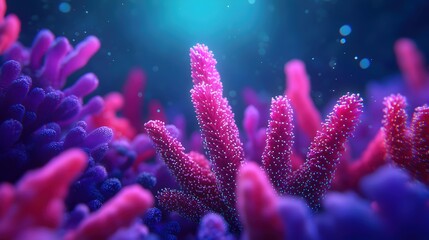 Fototapeta premium Vibrant Coral Reef Underwater Scene with Colorful Marine Life