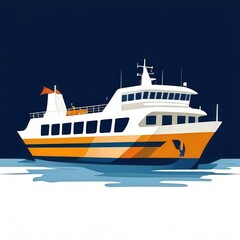 Obraz premium an AI Image Generator, Illustration of a Passenger Ferry