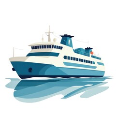 an AI Image Generator, Illustration of a Passenger Ferry