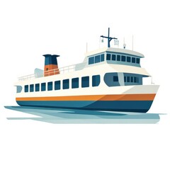 Fototapeta premium an AI Image Generator, Illustration of a Passenger Ferry