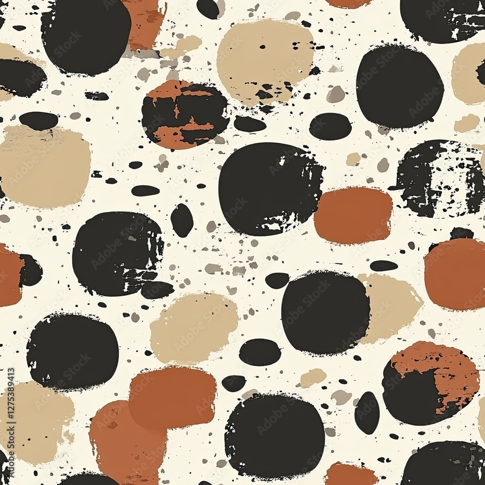 Poster abstract pattern featuring colorful circular shapes on a light background