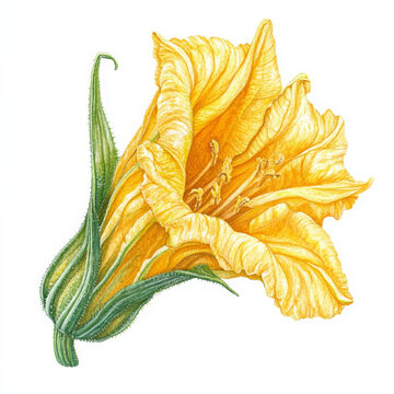 Watercolor painted yellow flower showing freshness and beauty