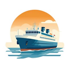 an AI Image Generator, Illustration of a Passenger Ferry