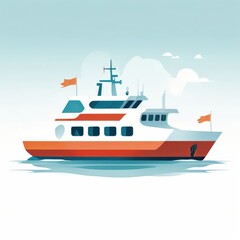 Fototapeta premium an AI Image Generator, Illustration of a Passenger Ferry