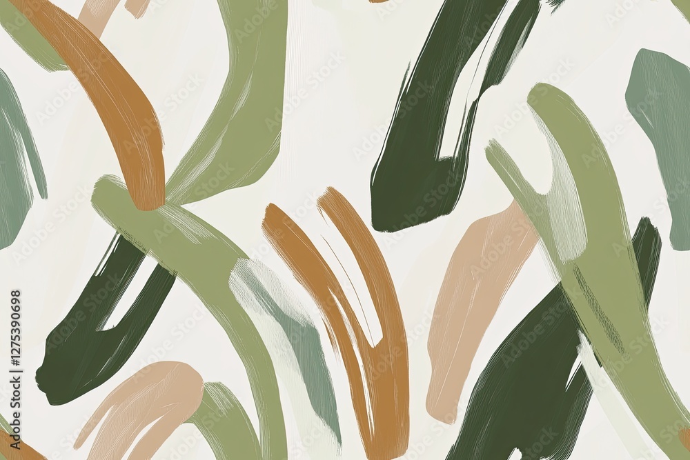 Poster abstract brushstroke pattern with earthy tones on a light background ideal for artistic design and d