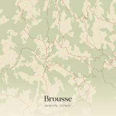 Vintage map of Brousse, France.