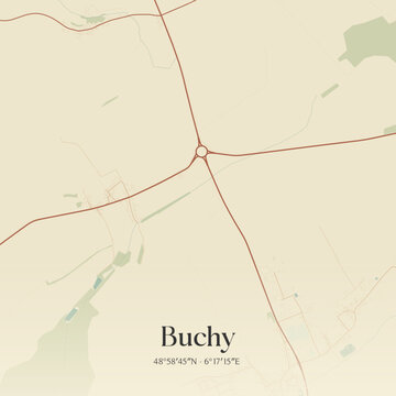 Vintage map of Buchy, France.