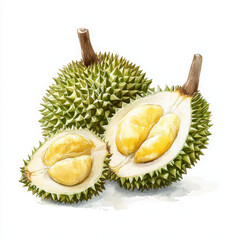 Obraz premium Illustration of durian fruit, tempting and realistic look