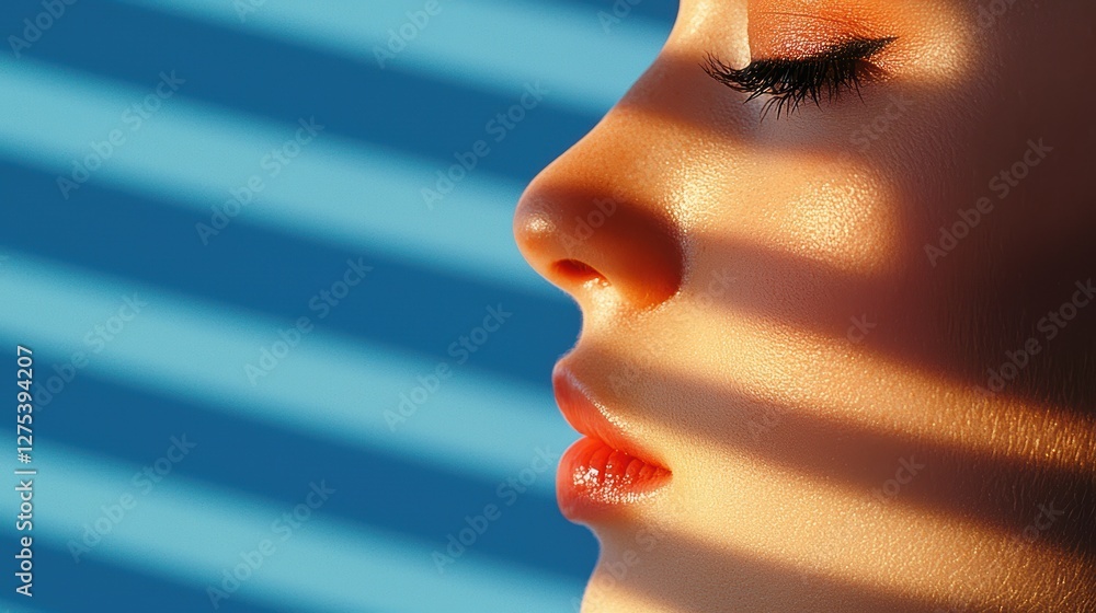 Poster a portrait with dramatic side lighting, emphasizing the subject features and creating a sense of dep