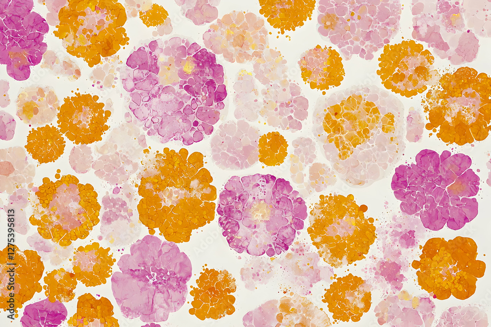 Poster abstract painted flower pattern on white background. possible use decorative design element