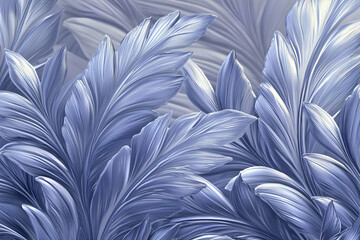Abstract floral design, stylized leaves, light blue. Possible use for background, wallpaper