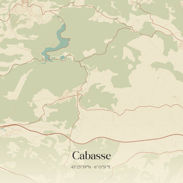 Vintage map of Cabasse, France.