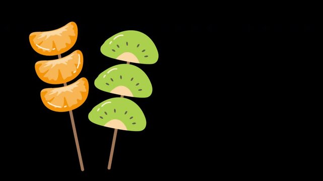 Traditional Chinese Hard Caramel Coated Fruit Skewers animation