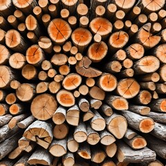 Stack of Firewood Logs
