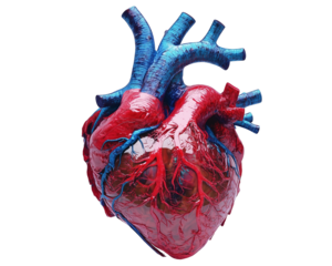 Anatomical Heart with Blue and Red Veins