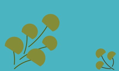 Stylized green plant illustration on a blue background