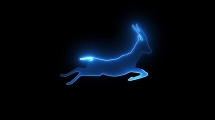 Reindeer glowing light on black background. - Powered by Adobe