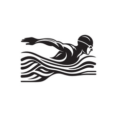 silhouette of a man in a swimming suit