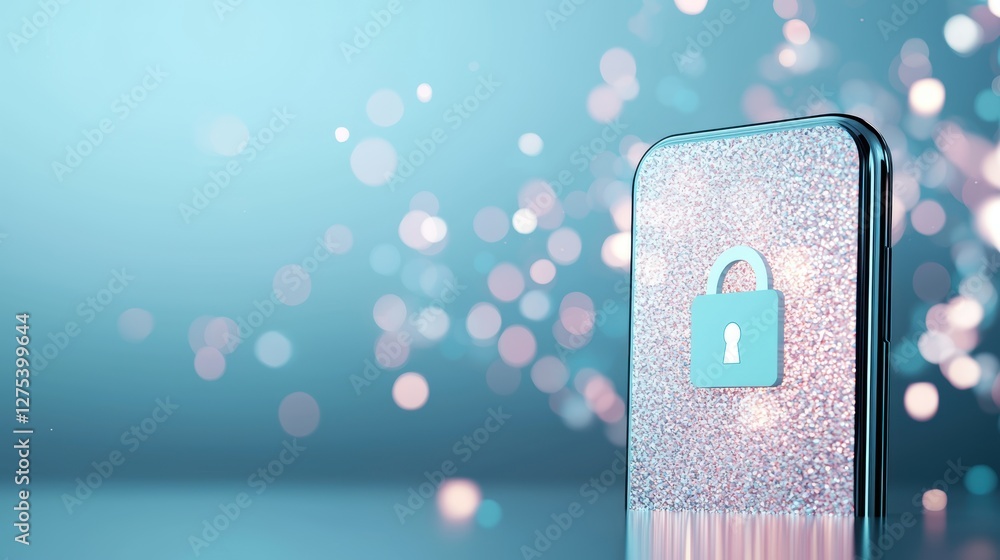 Poster a close up view of a smartphone screen displaying a lock icon and the words secure browser, emphasiz