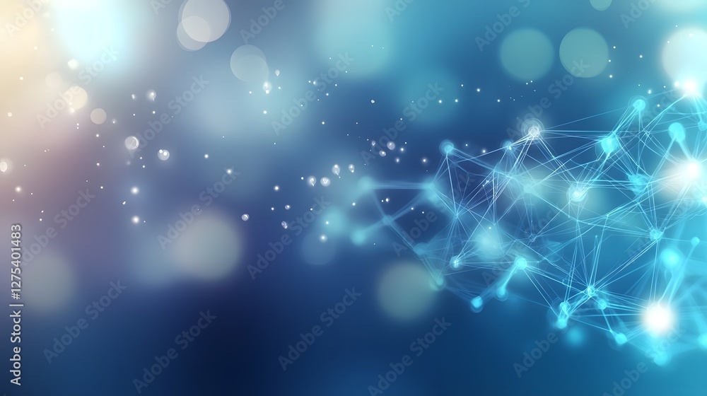 Leinwandbilder Soft and Serene Gradient Background with a Flowing Molecular Structure Pattern Symbolizing the Cutting Edge Advancements in Biotechnology Healthcare and Scientific Innovation
