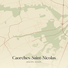 Vintage map of Caorches-Saint-Nicolas, France.