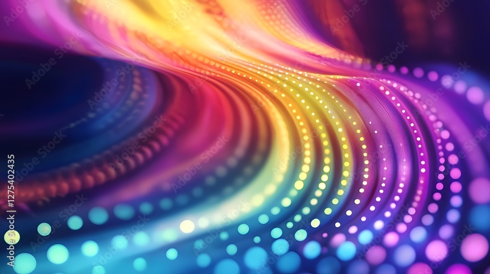 Poster mesmerizing futuristic abstract design with glowing led light streaks in cyberpunk inspired digital 