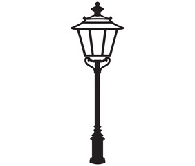 Naklejka premium Street Lamp Vector, Vintage Street Lamp Silhouettes Collection. 