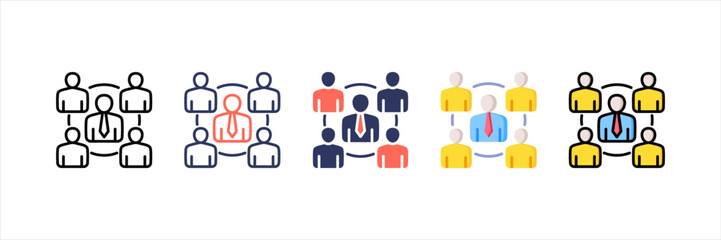 Group Multistyle Icon Set