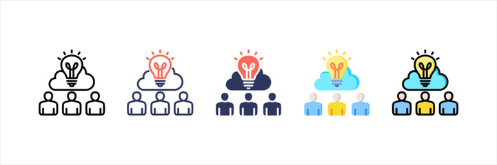 Brainstorming Multistyle Icon Set