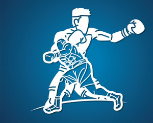 Naklejka premium Boxer Ultimate Fighter Boxing Sport Mix Action Cartoon Graphic Vector
