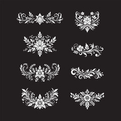 decoration frame flower set art design